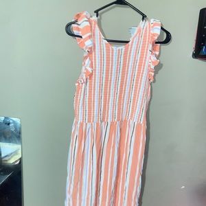 Ruffled sleeved Shirred maxi dress